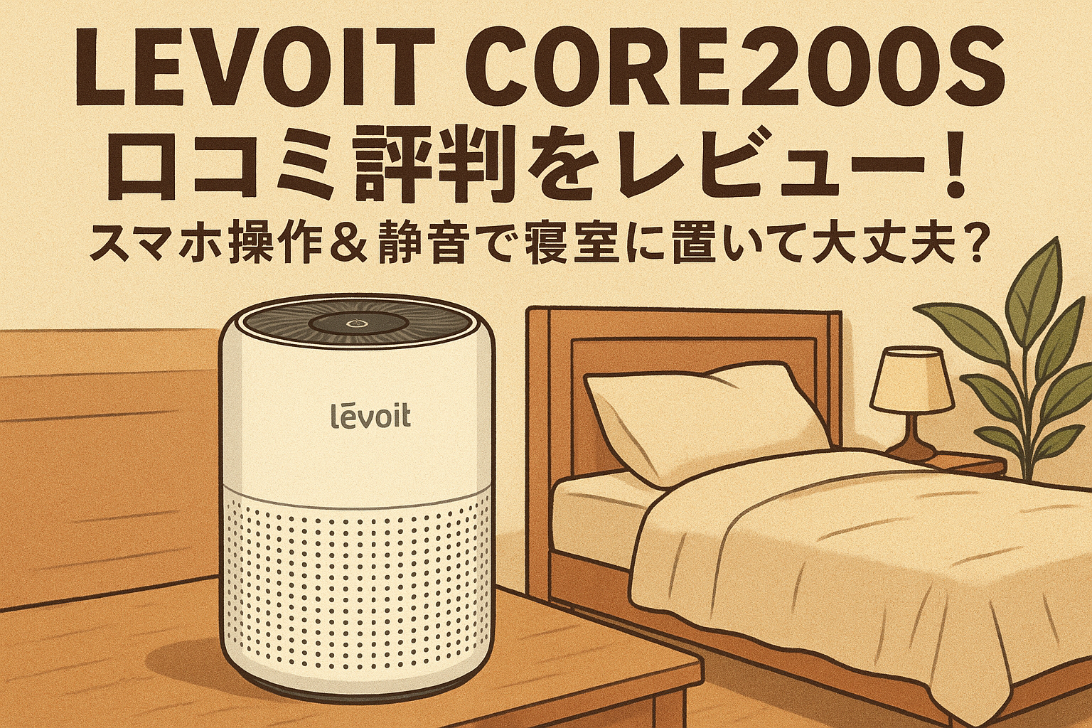 levoit core200S 口コミ評判をレビュー!スマホ操作&静音で寝室に置いて大丈夫?