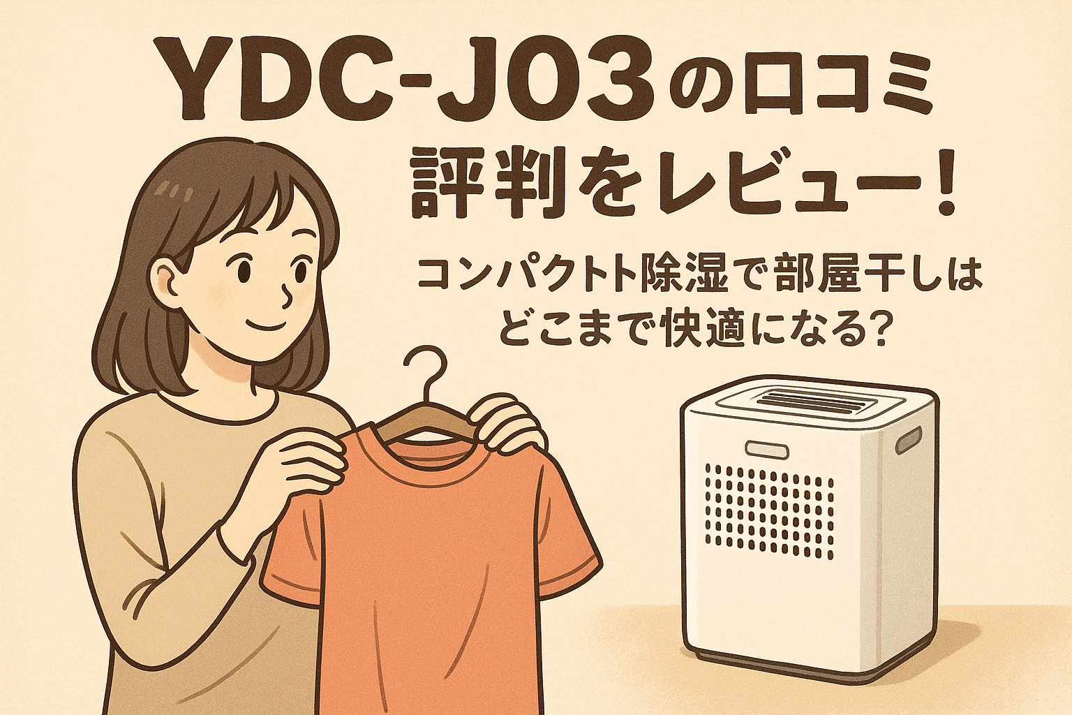 YDC-J03の口コミ評判をレビュー！コンパクト除湿で部屋干しはどこまで快適になる？